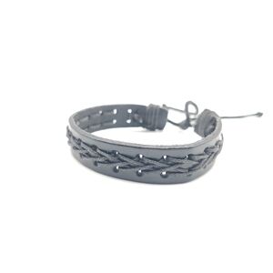 Black Leather Bracelet Adjustable Braided Unisex Minimalist
